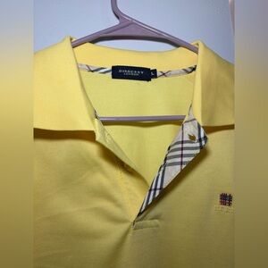 Burberry Men’s Yellow Polo with Signature Check Trim